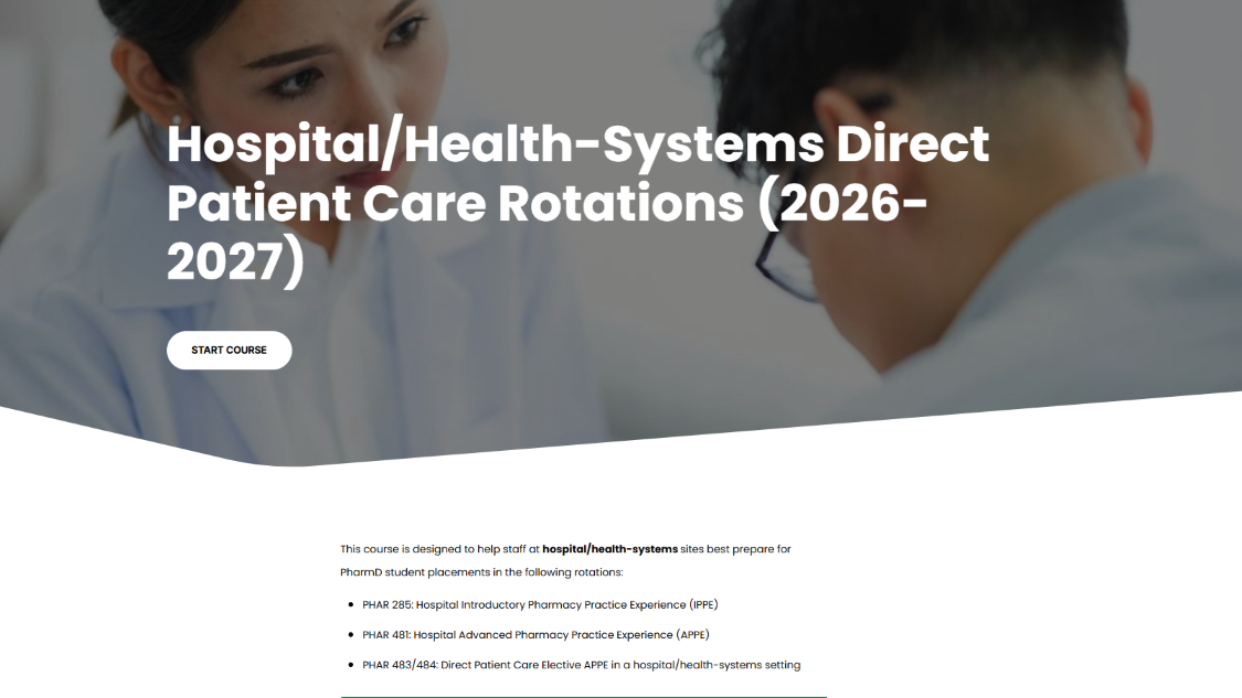 screeenshot of hospital dpc module title page